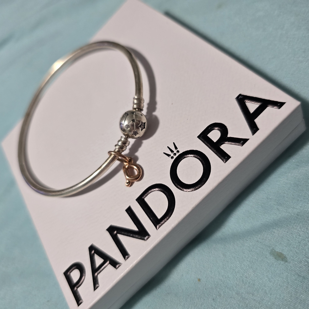 Pandora Silver and Gold Charm Bracelet